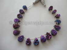Druzy Faceted Pear Shape Beads